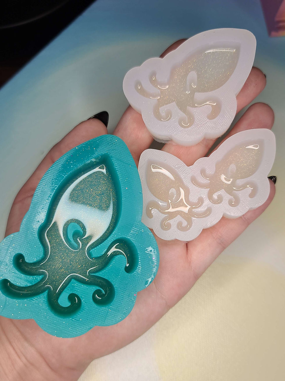Thumbnail: Cuttlefish Silicone Mold Earring Keychain Sizes