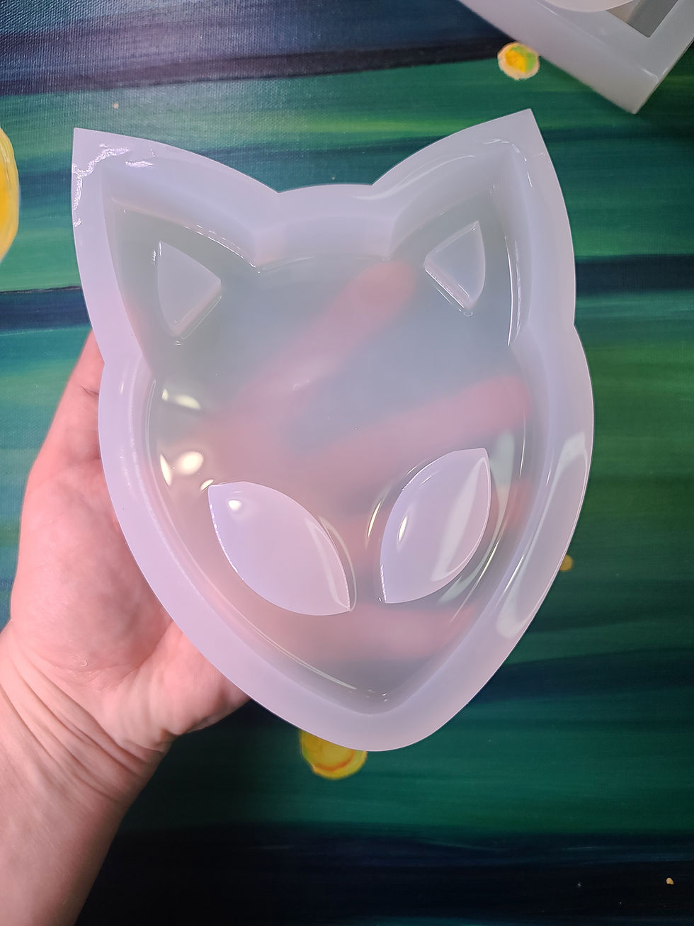 Thumbnail: XL Cat Alien Head Glossy Handmade Silicone Mold