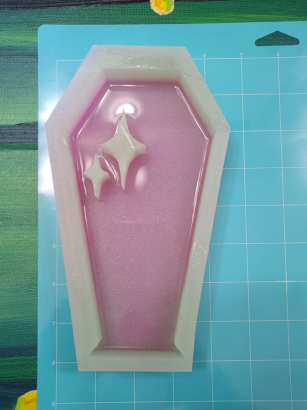 Thumbnail: XL Sparkle Coffin Standing Deep Handmade Silicone Mold