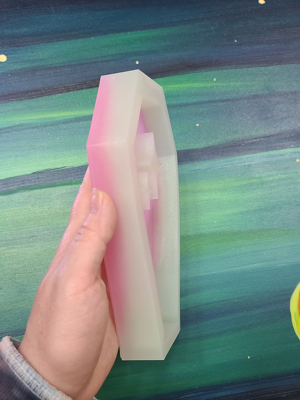 Thumbnail: XL Sparkle Coffin Standing Deep Handmade Silicone Mold