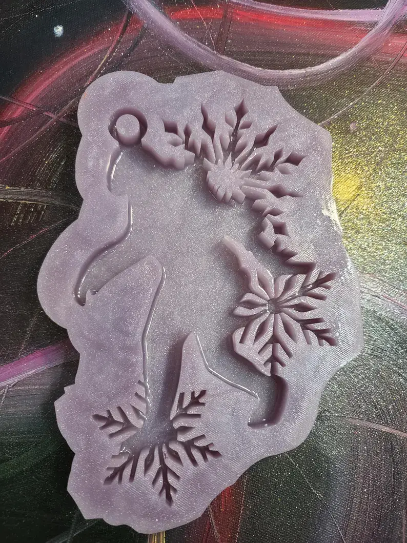 Thumbnail: Bigfoot Snowflake Ornament Handmade Silicone Mold