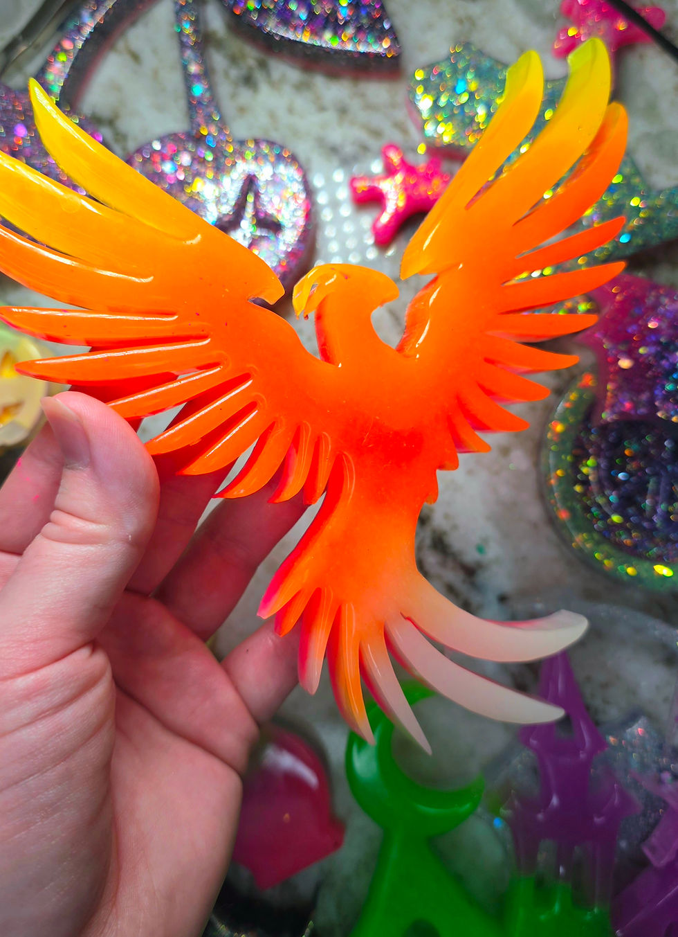 Thumbnail: XL Phoenix Mold Silicone Mold for Epoxy Resin Wall Art mold