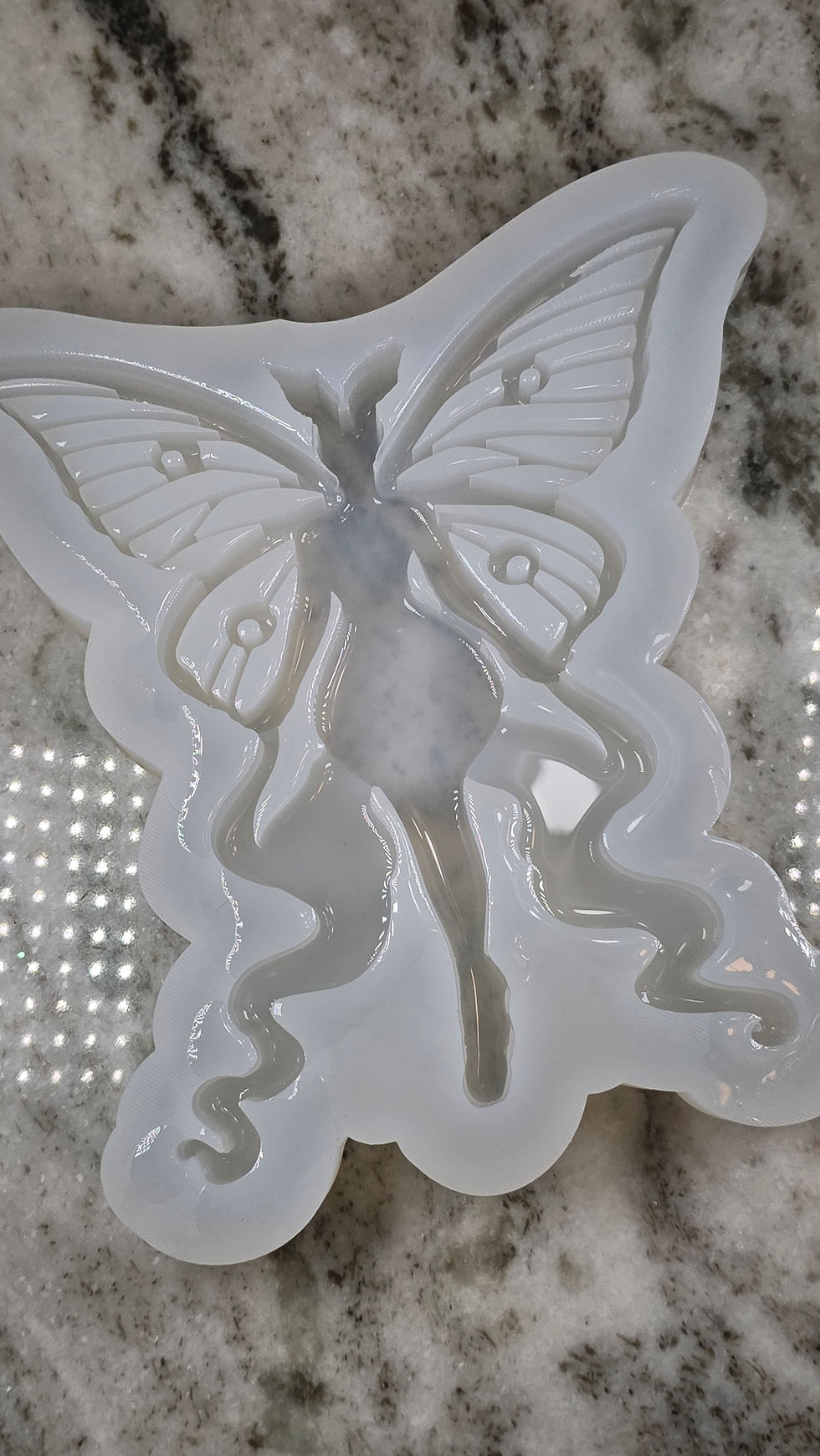 Thumbnail: XL Luna Moth 3d Fairy Mold Handmade Silicone Mold Standing Deep Mold