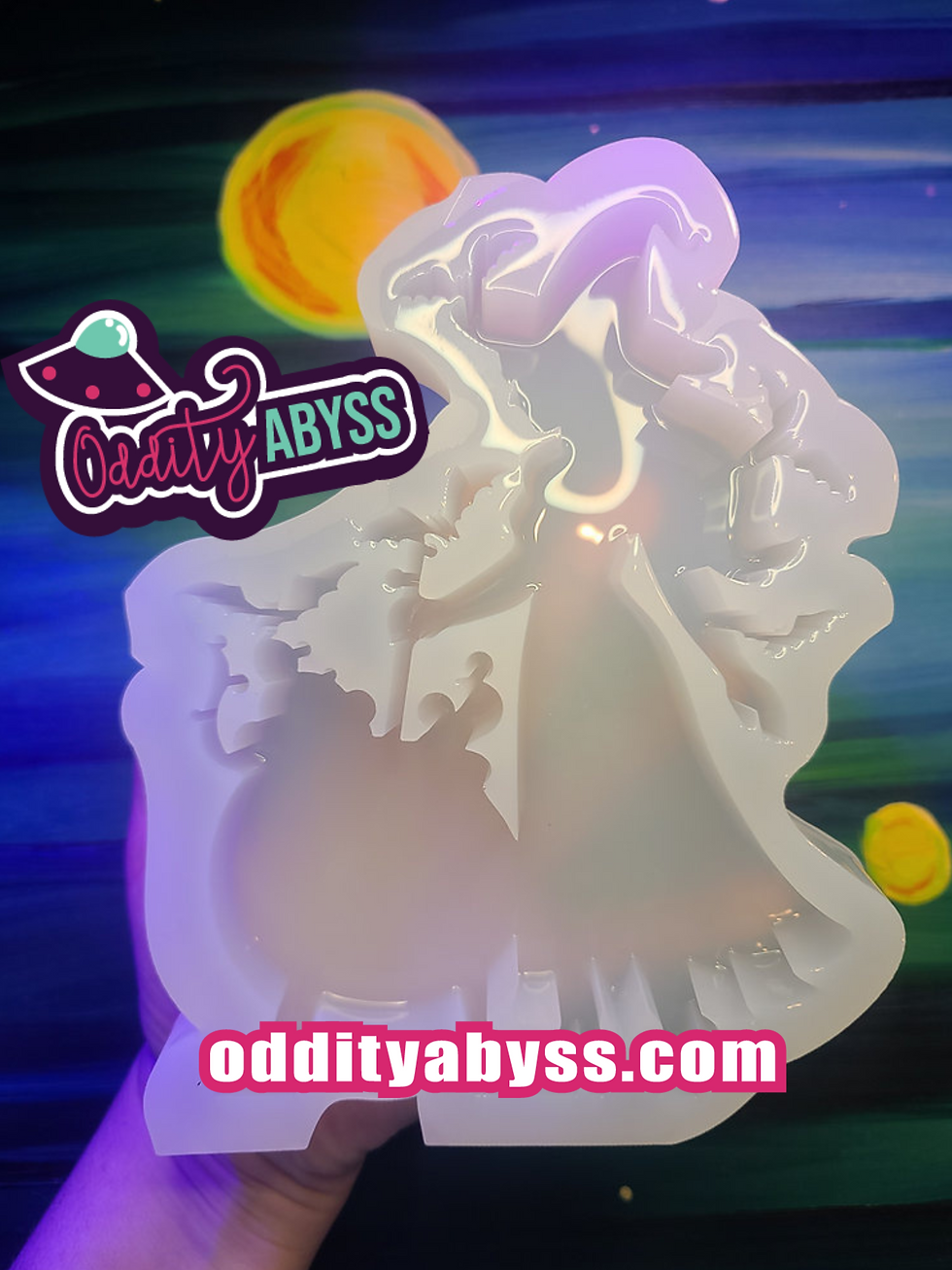 Thumbnail: Cauldron Witch Glossy Handmade Silicone Mold Standing Glossy XL