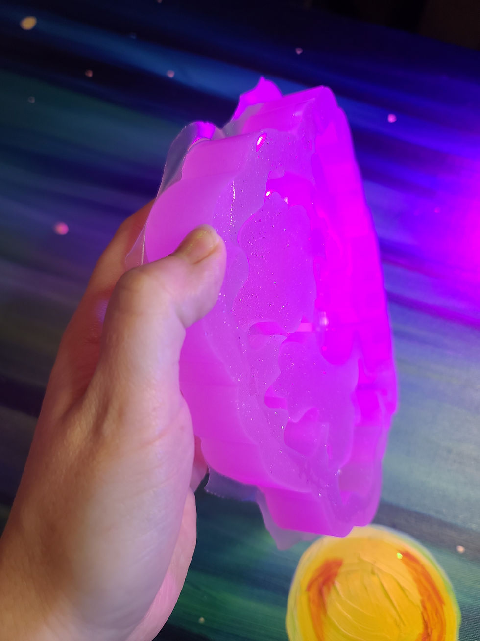 Thumbnail: XL Skullflower Tray Domed Shiny Deep Irregular Tray Handmade Silicone Mold