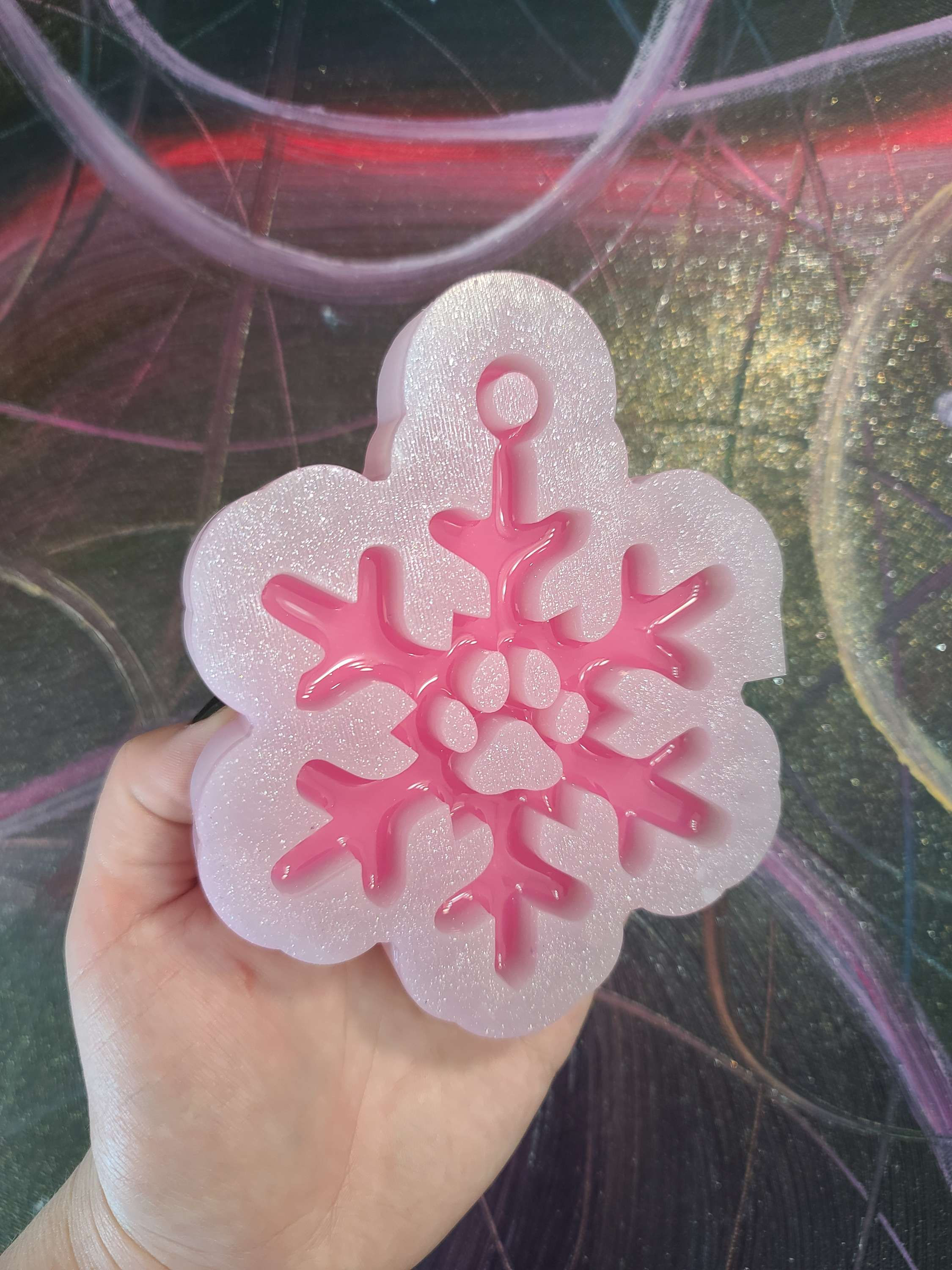 Paw Snowflake Ornament Silicone Mold Cat Dog Christmas Mold