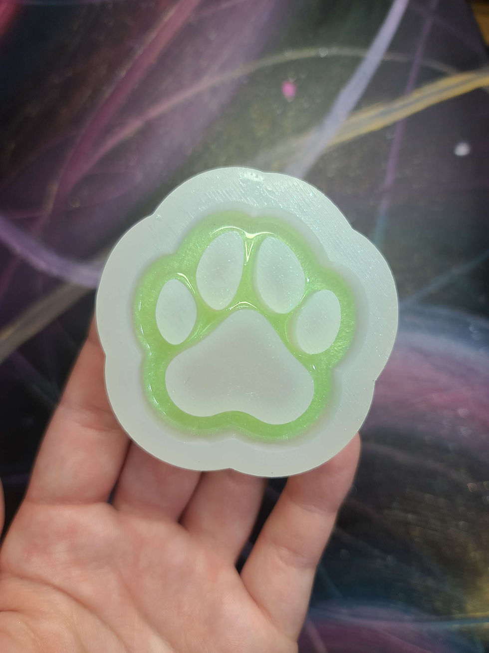 Thumbnail: Paw Print Silicone Mold Earring Keychain Sizes