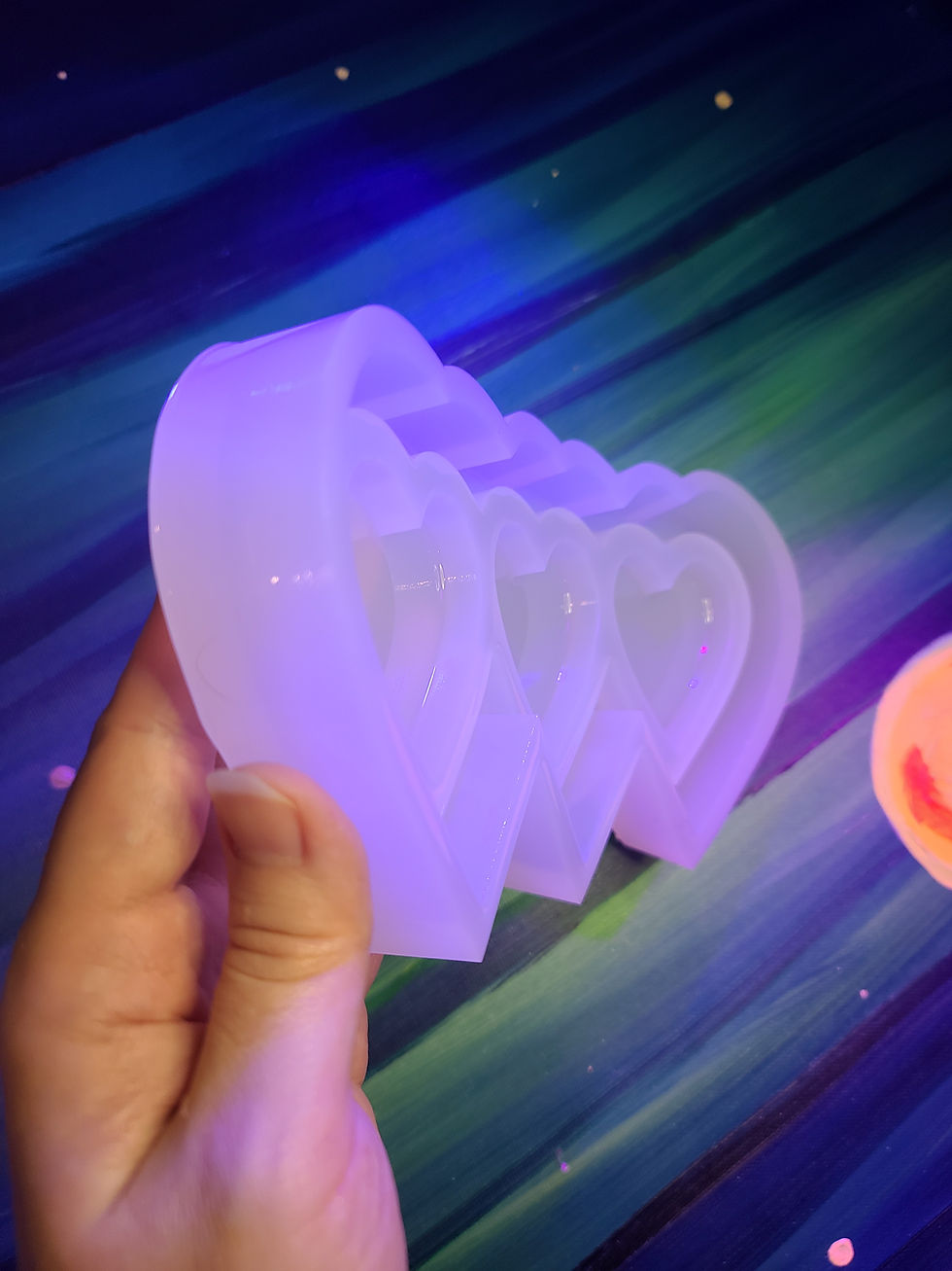 Thumbnail: MOLD Triple Hearts Mold Deco Shiny Handmade Silicone Mold
