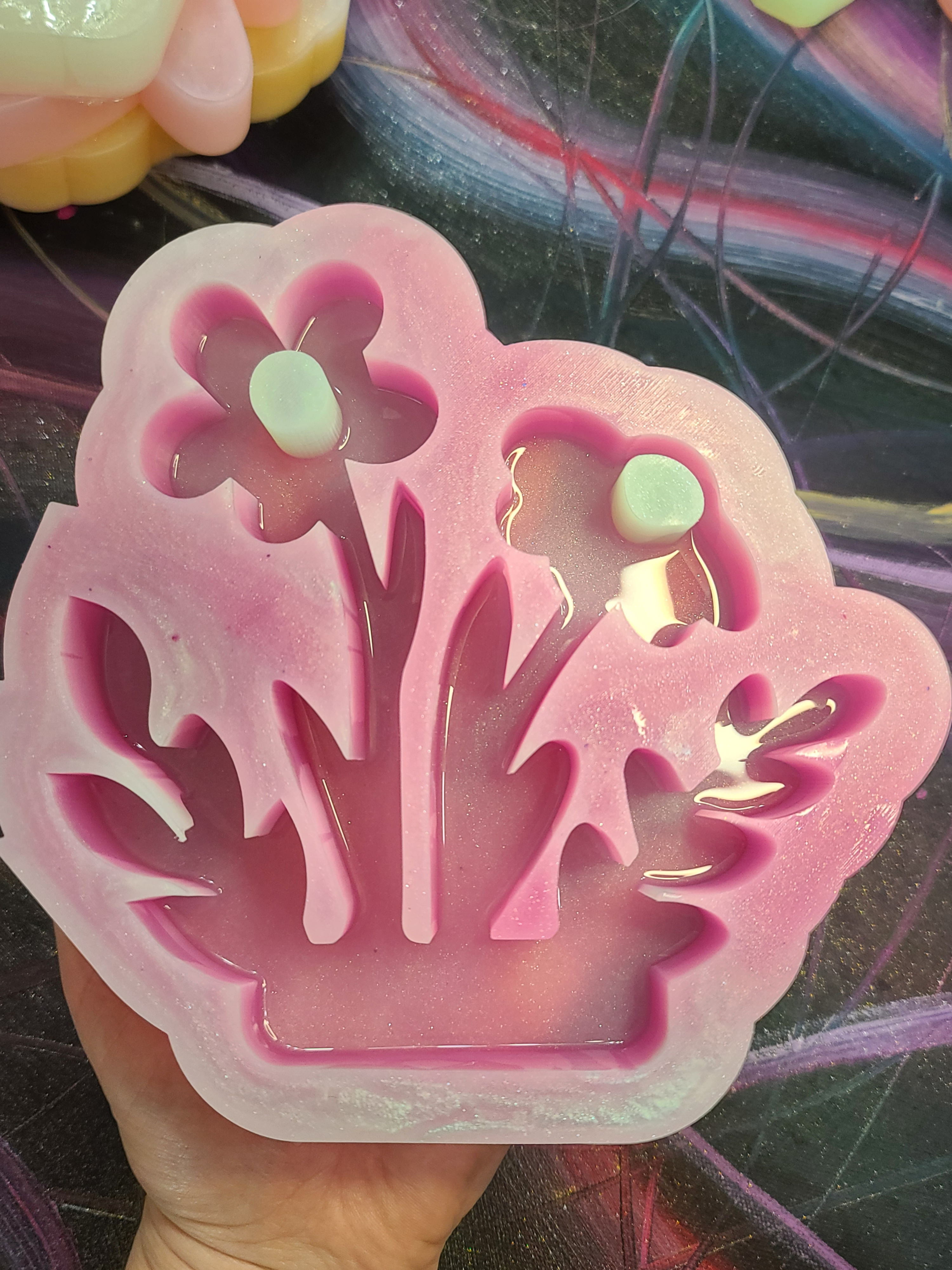 XL Wildflower Mold Standing Deep Shiny Silicone Mold