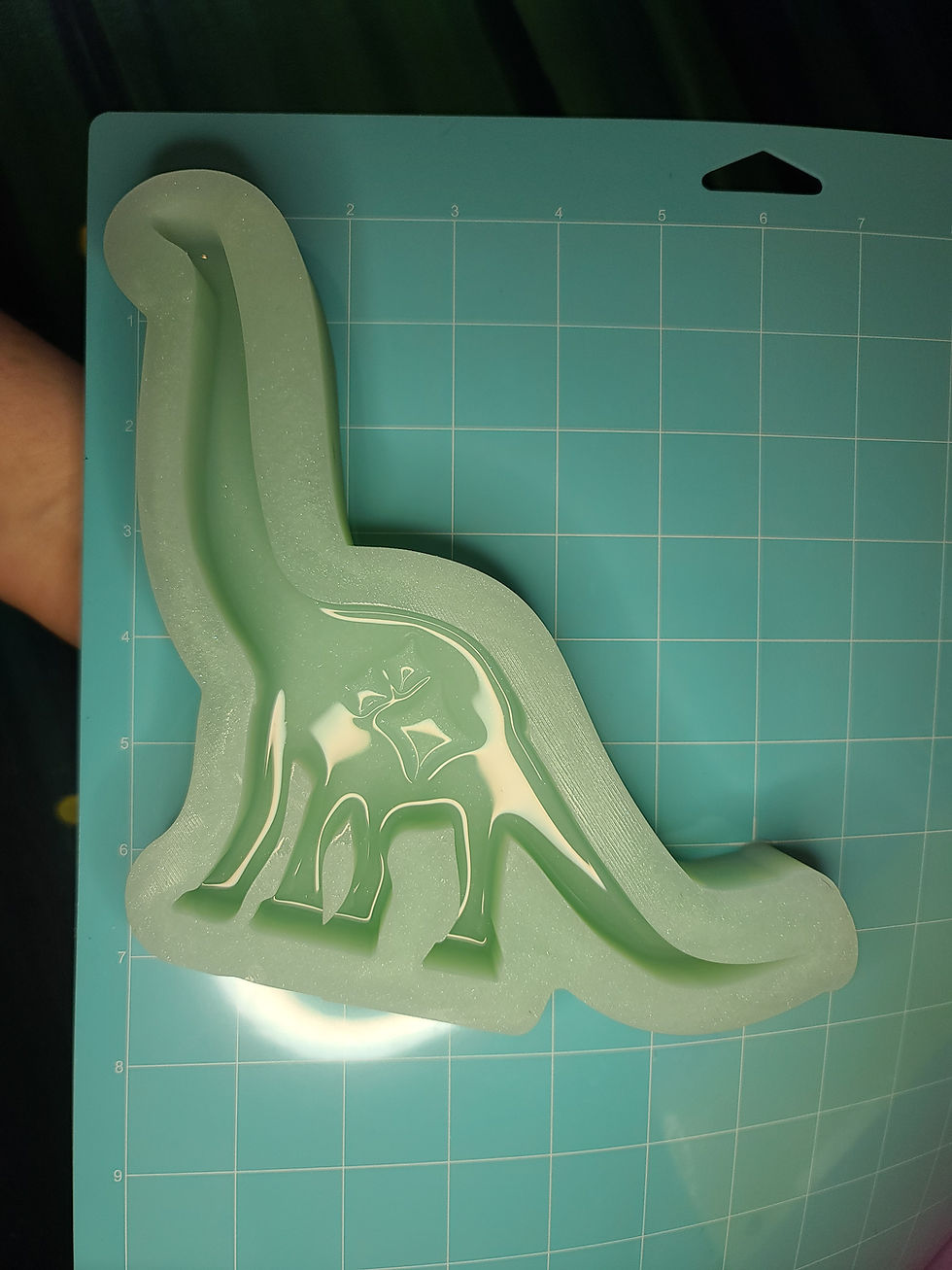 Thumbnail: XL Sparkle Dino Brontosaurus Long Neck Silicone Mold STanding Deep Mold