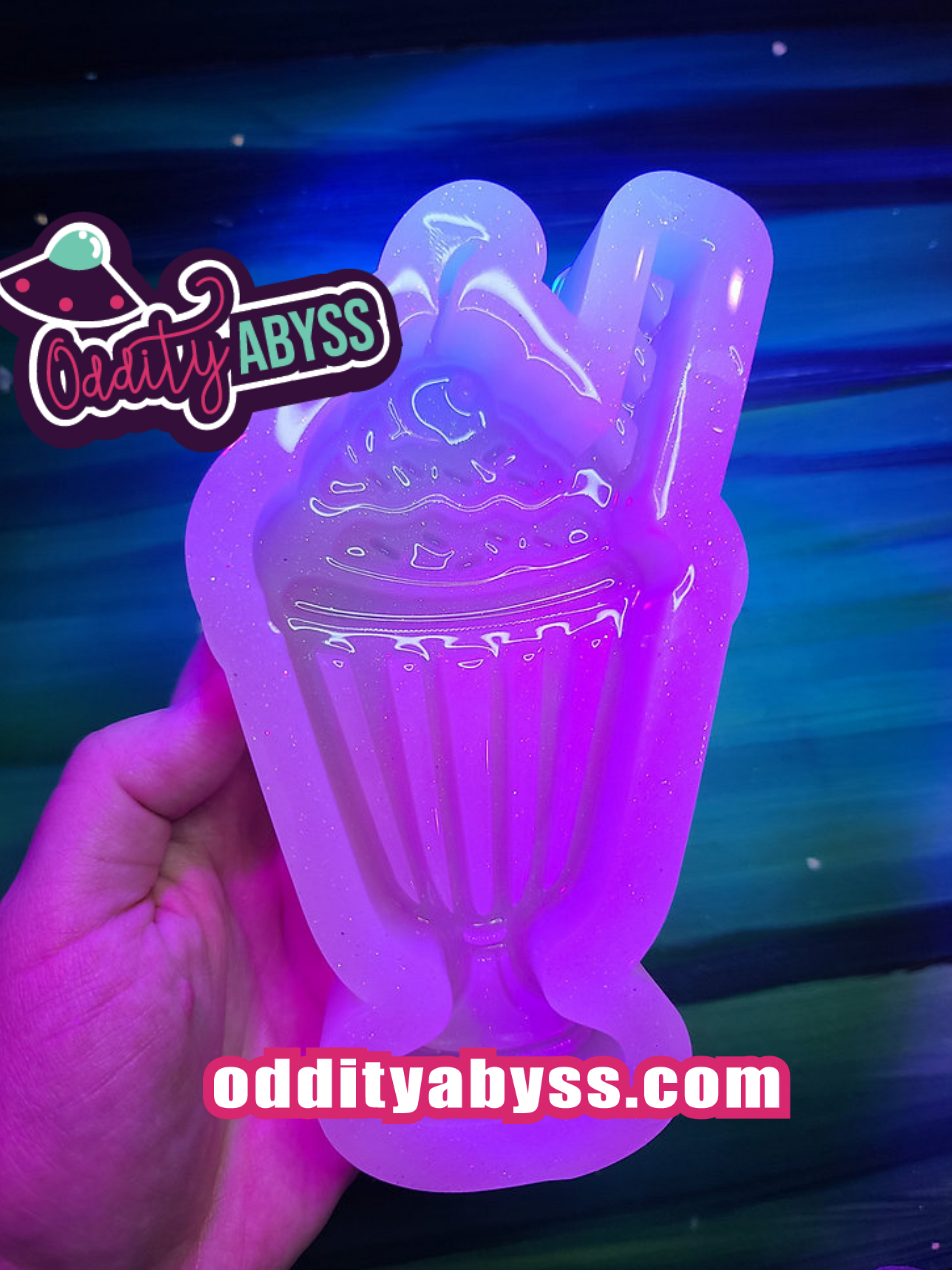 Sundae Ice Cream Silicone Mold Standing Glossy Ice Cream Retro Kitsch Shiny 3D