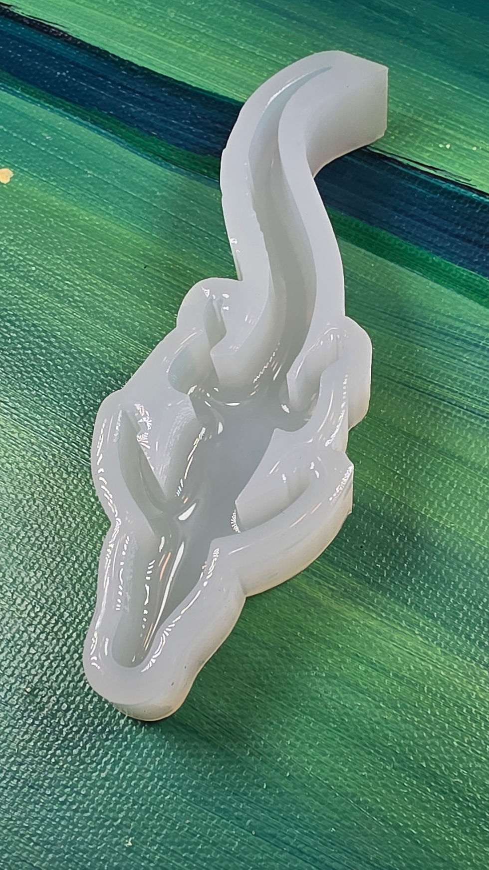 Thumbnail: Alligator Mold Glossy Handmade Silicone Mold Epoxy Keychain Clear UV Mold
