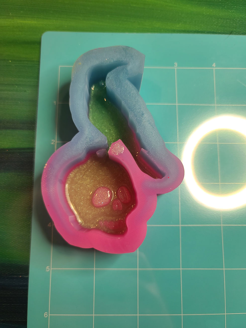 Thumbnail: Medium Standing Raven Skull Mold Medium Standing Handmade Silicone Mold