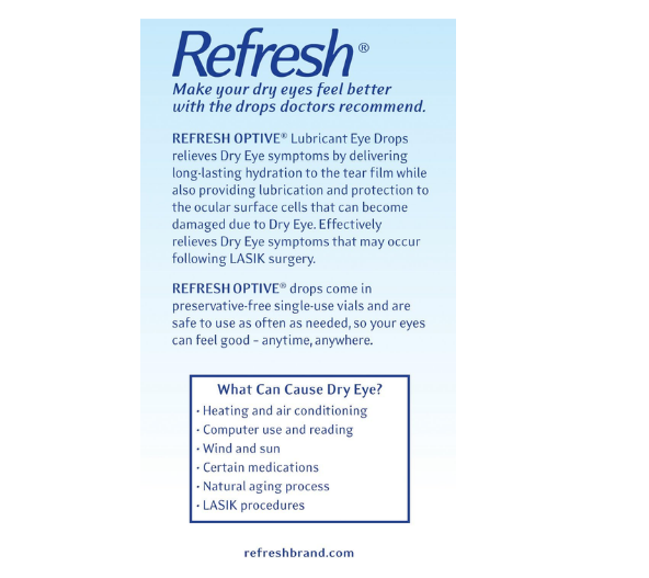 Thumbnail: Refresh Optive Lubricant Eye Drops, Preservative-Free, 0.01 Fl Oz,60 Count