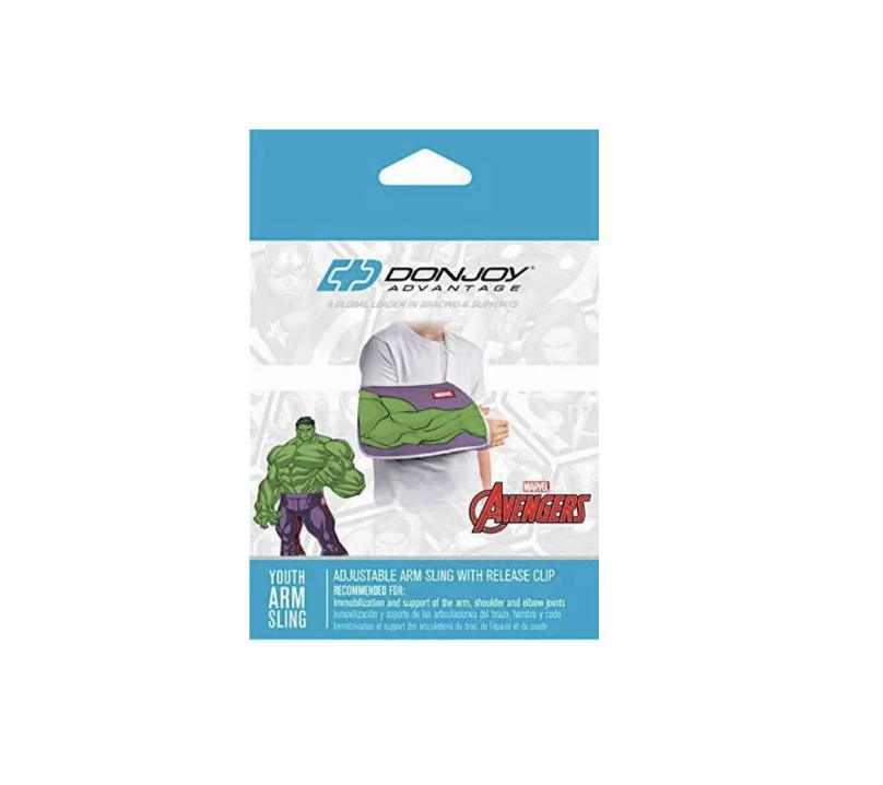 Thumbnail: DonJoy Advantage Marvel Avengers Pediatric Adjustable Arm Sling Hulk Arm