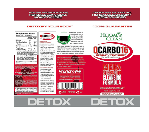 Thumbnail: Herbal Clean BNG Enterprises Q Carbo16 Tropical,16 FlOz.Detoxify Your Body