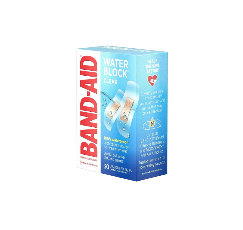 Thumbnail: Band-Aid Water Block Clear Waterproof Bandages 30 Count Assorted Sizes