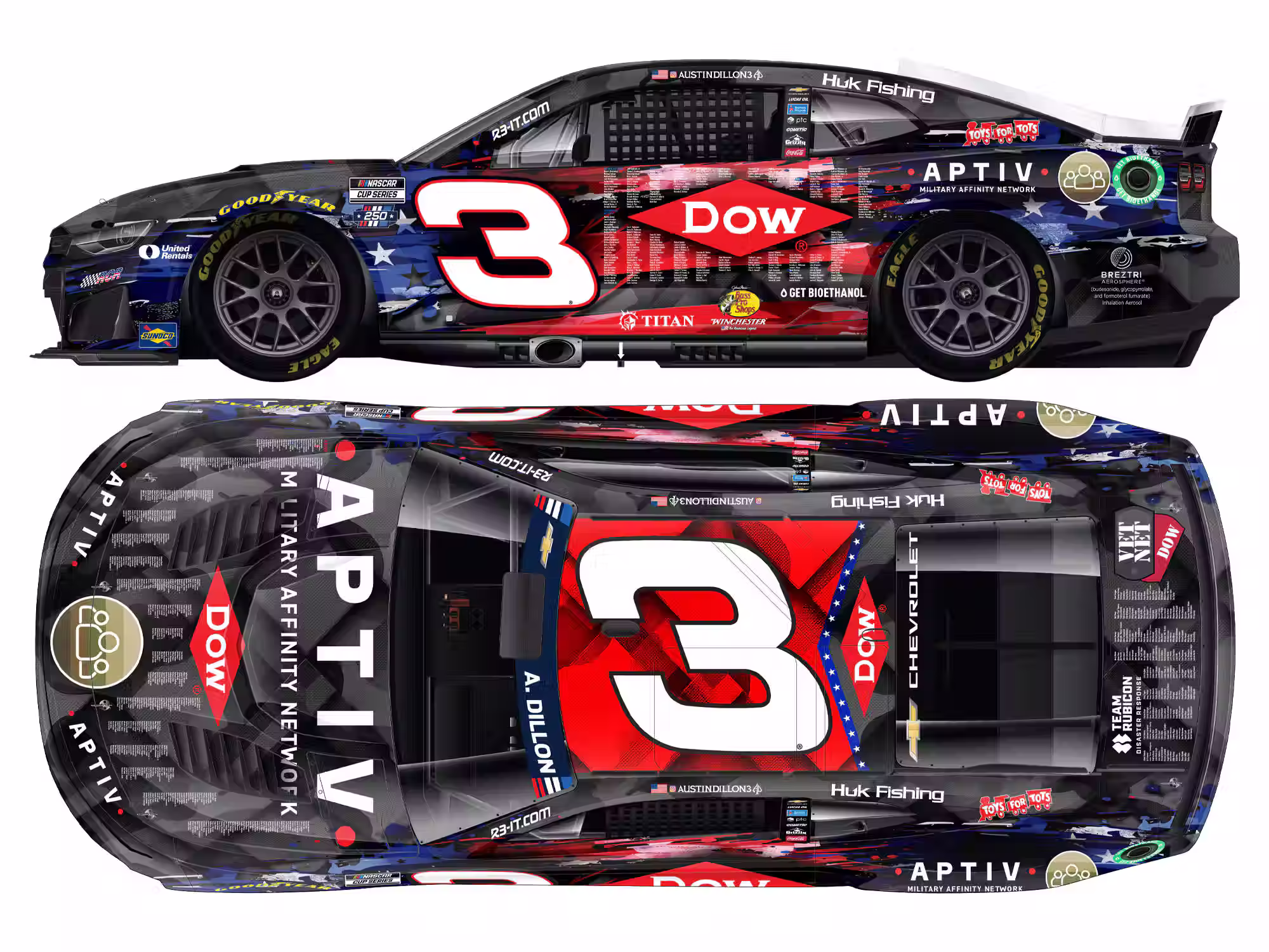 Austin Dillon 2026 Dow Salutes To Veterans 1/24 Elite