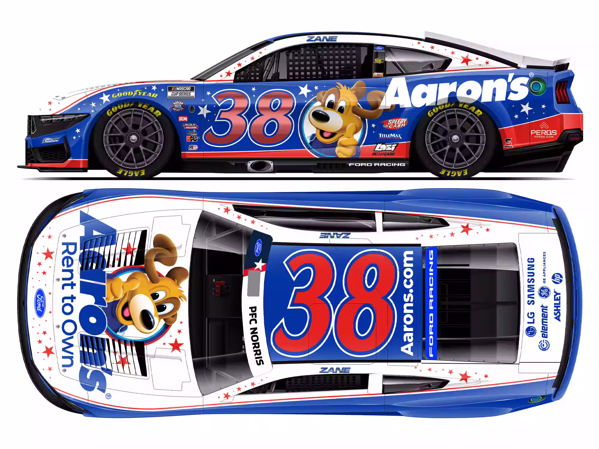 Zane Smith 2026 Aaron's Lucky Dog Patriotic 1/64