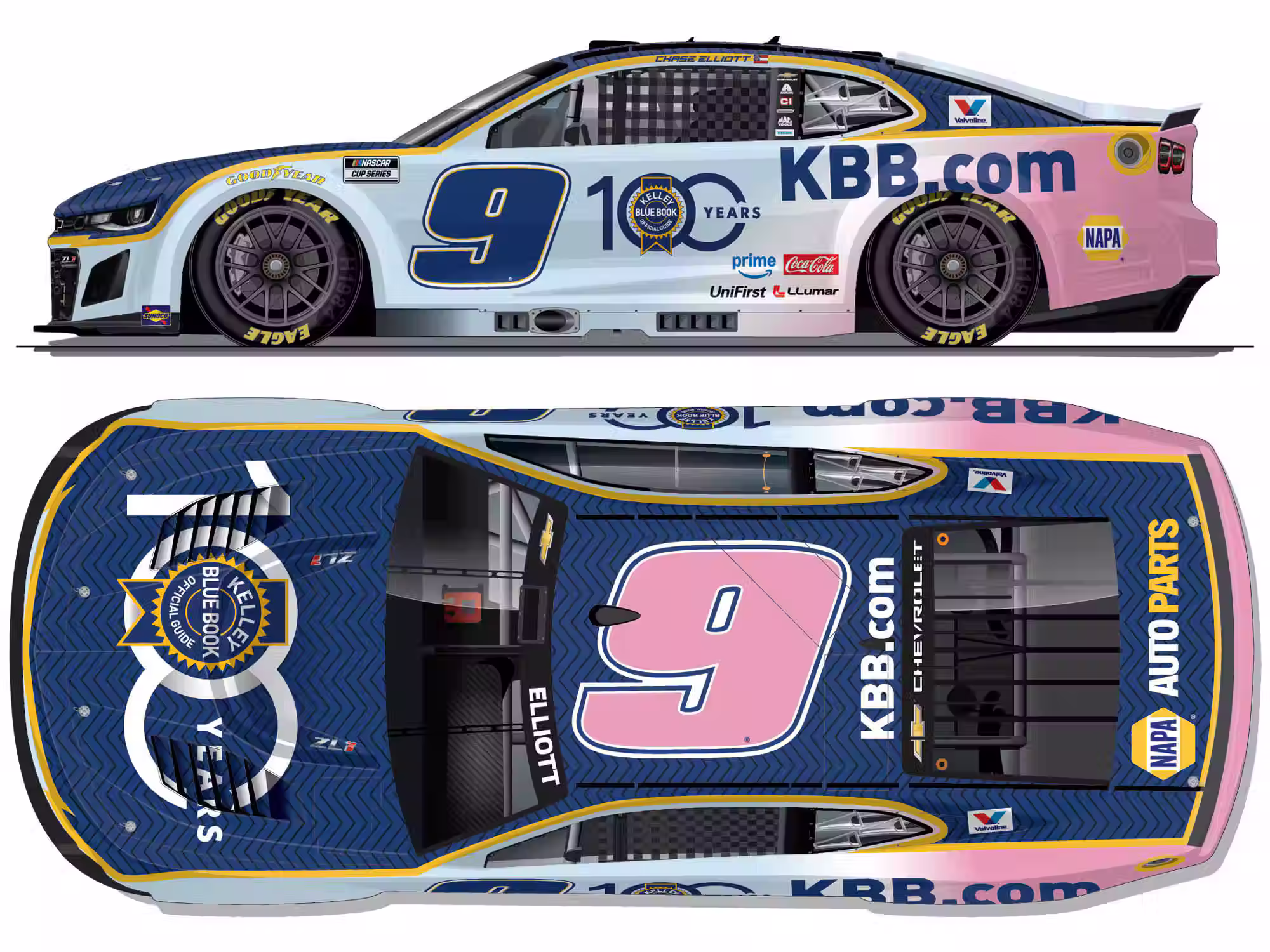 Chase Elliott 2026 Kelley Blue Book 100th Anniversary 1/24 ARC Diecast
