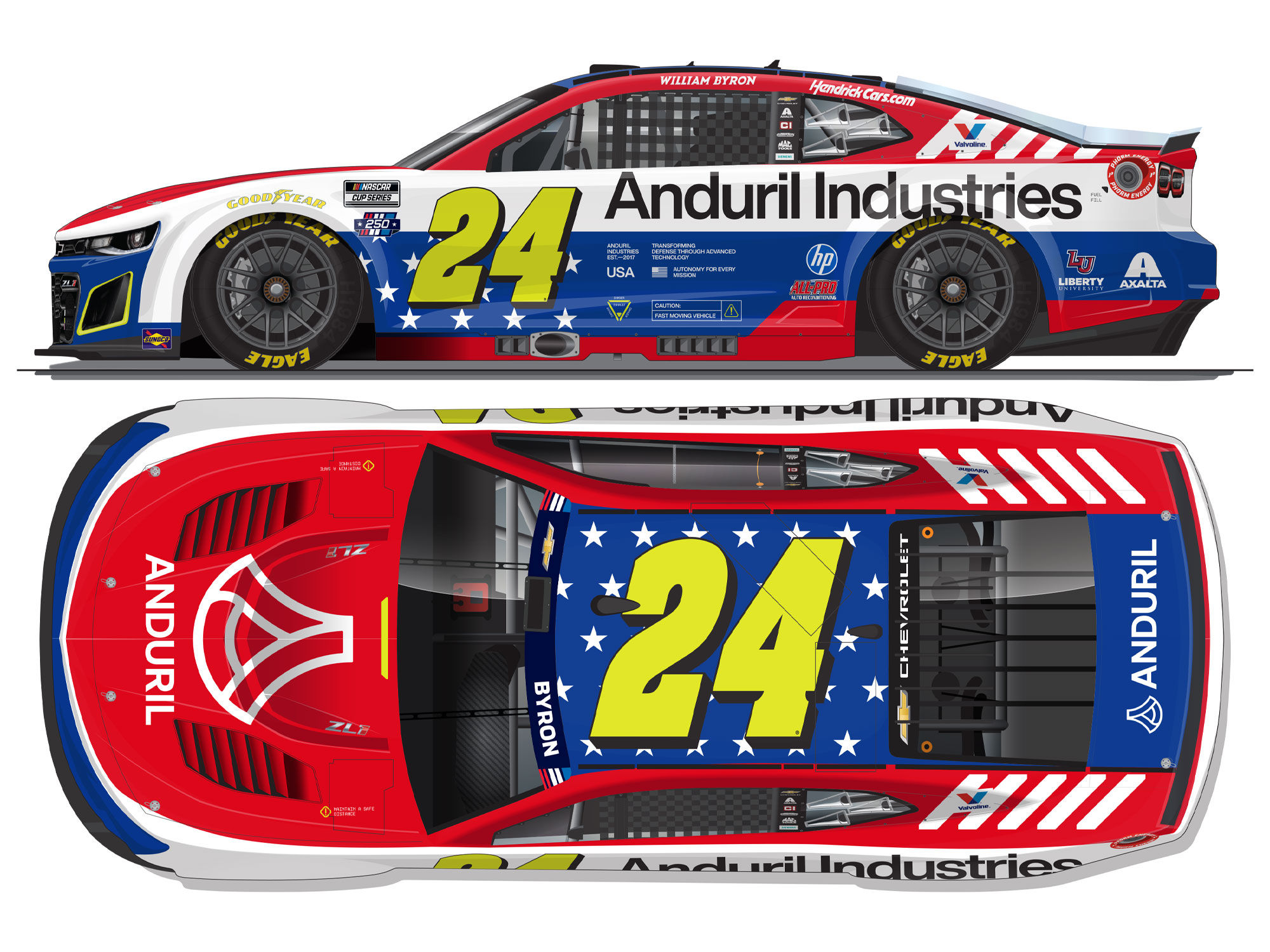 William Byron 2026 Anduril Patriotic 1/64