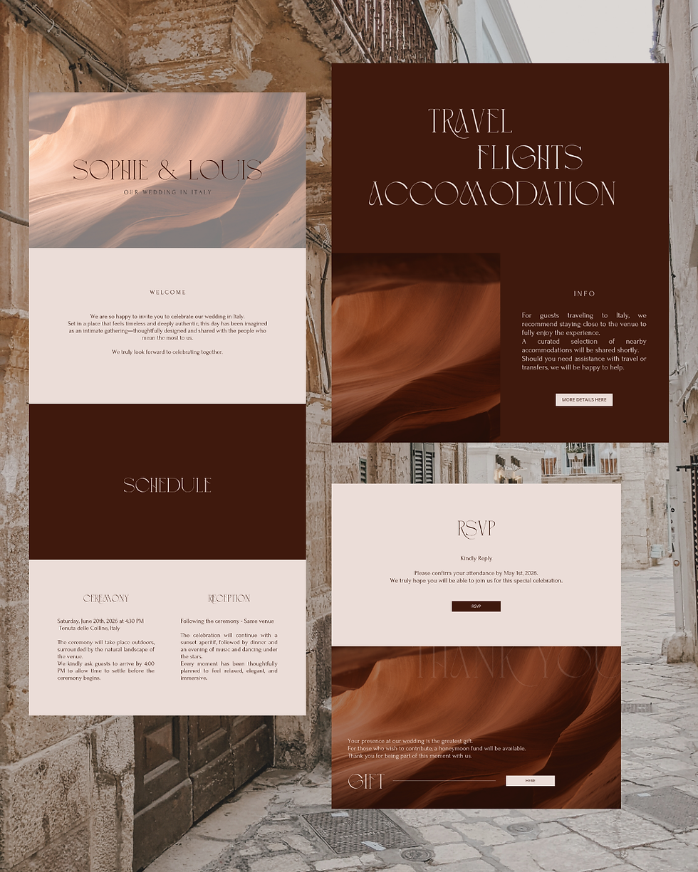 bespoke wedding website for couples