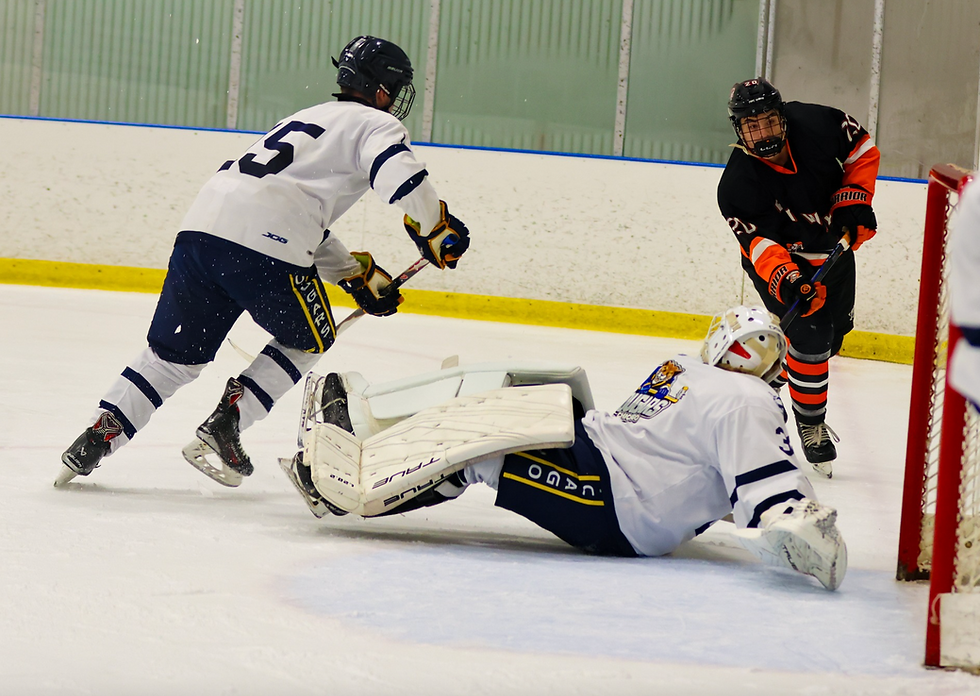 Chicago Cougars Aidan Wysoglad (No. 35) makes a valiant effort to cover the net | Photo provided by Fort Wayne Spacemen