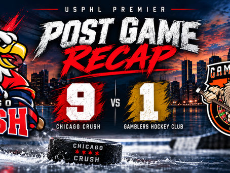 Rizzo Records Five Points as Chicago Crush Roll Past Gamblers 9–1