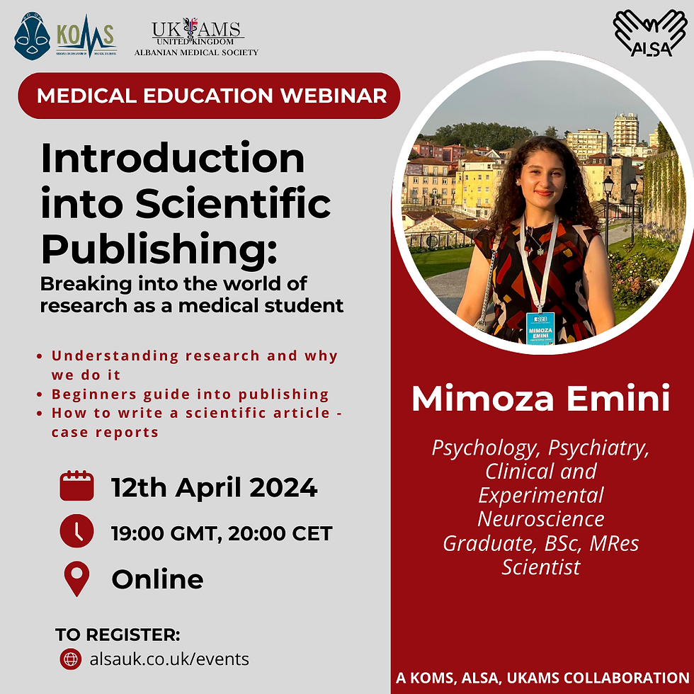 Medical Webinar: Introduction to Scientific Publishing