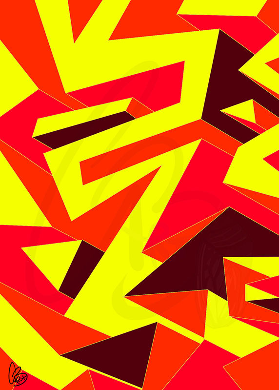 Colorful abstract artwork home decor motif design broken lines red version
Diseño de decoración para el hogar con motivos abstractos coloridos y líneas discontinuas, versión en rojo
Décoration intérieure avec des motifs abstraits colorés et des lignes brisées, version rouge