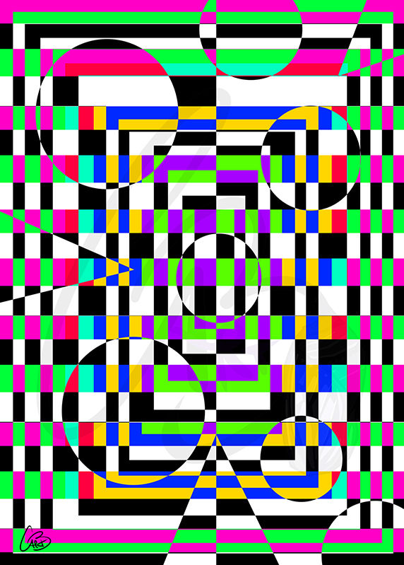 Colorful abstract digital artwork with negative positive effects and geometric shapes
Obra de arte digital abstracta y colorida con efectos positivos y negativos y formas geométricas
Œuvre d'art numérique abstraite et colorée avec des effets positifs et négatifs et des formes géométriques