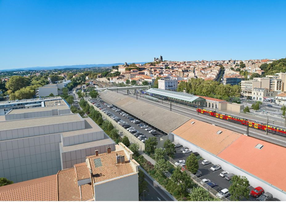 Vue aérienne du futur parking