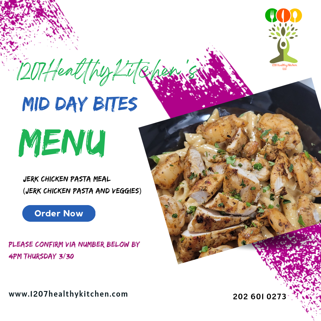 Jerk chicken pasta meal