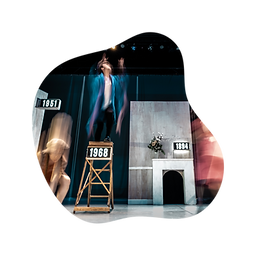 Graphic showing festival acts on stage