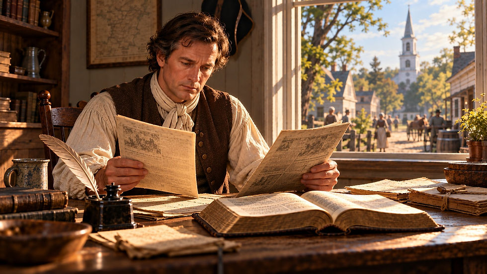 A man learning not merely to receive information, but to weigh it to discern what the truth is.