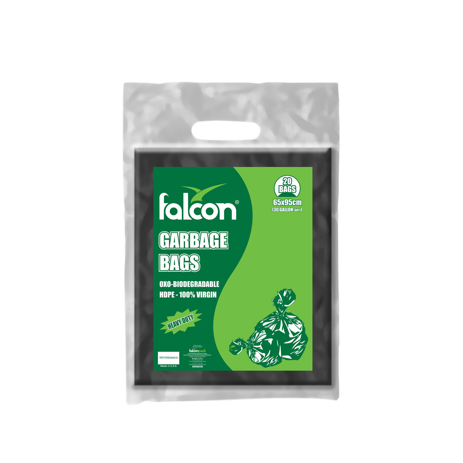 Falcon Retail Oxo-Biodegradable Garbage Bags - 65x95cm
