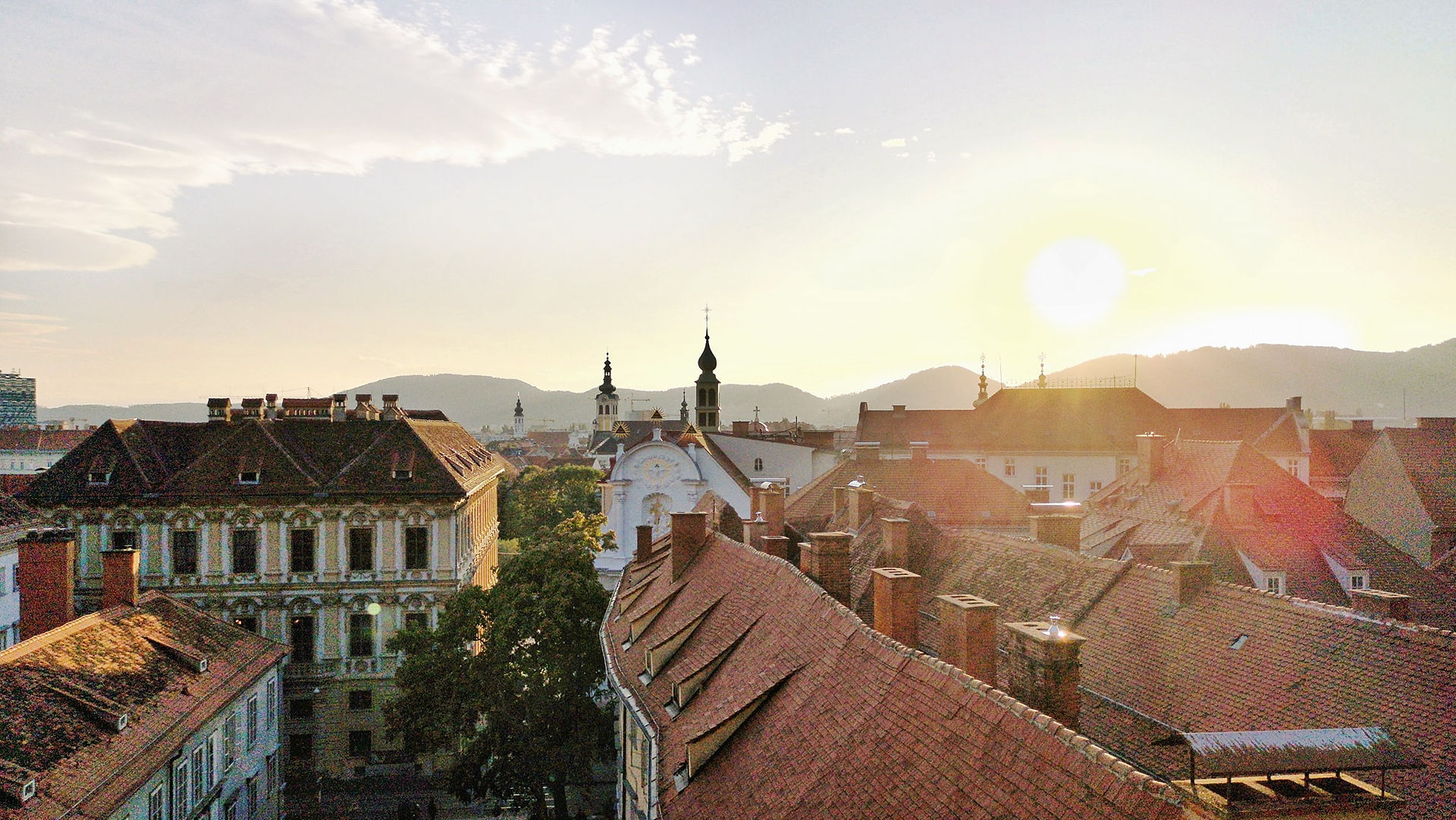 Sonnenuntergang am Schlossberg