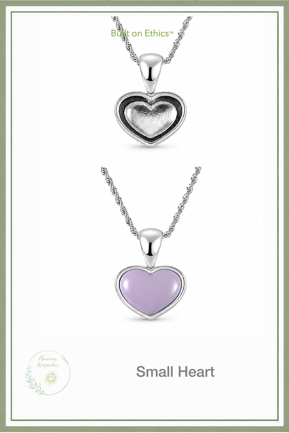 Thumbnail: Memorial pendant handmade with ashes in sterling silver.