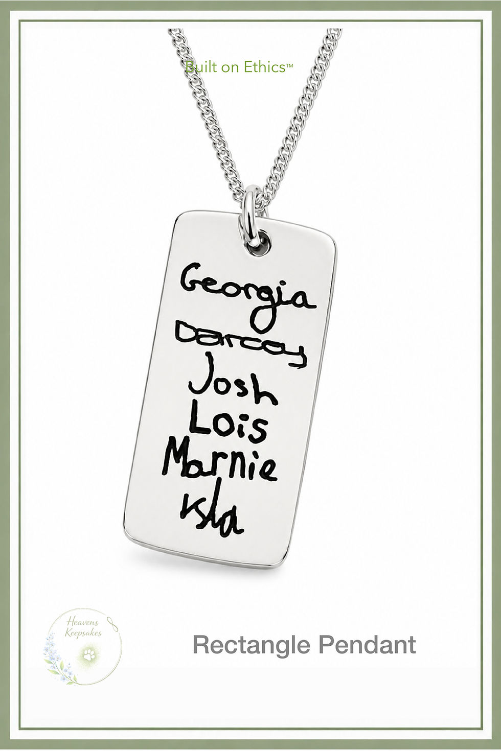 Thumbnail: Engraved memorial jewellery handmade in Bristol using fingerprints or handwriting.