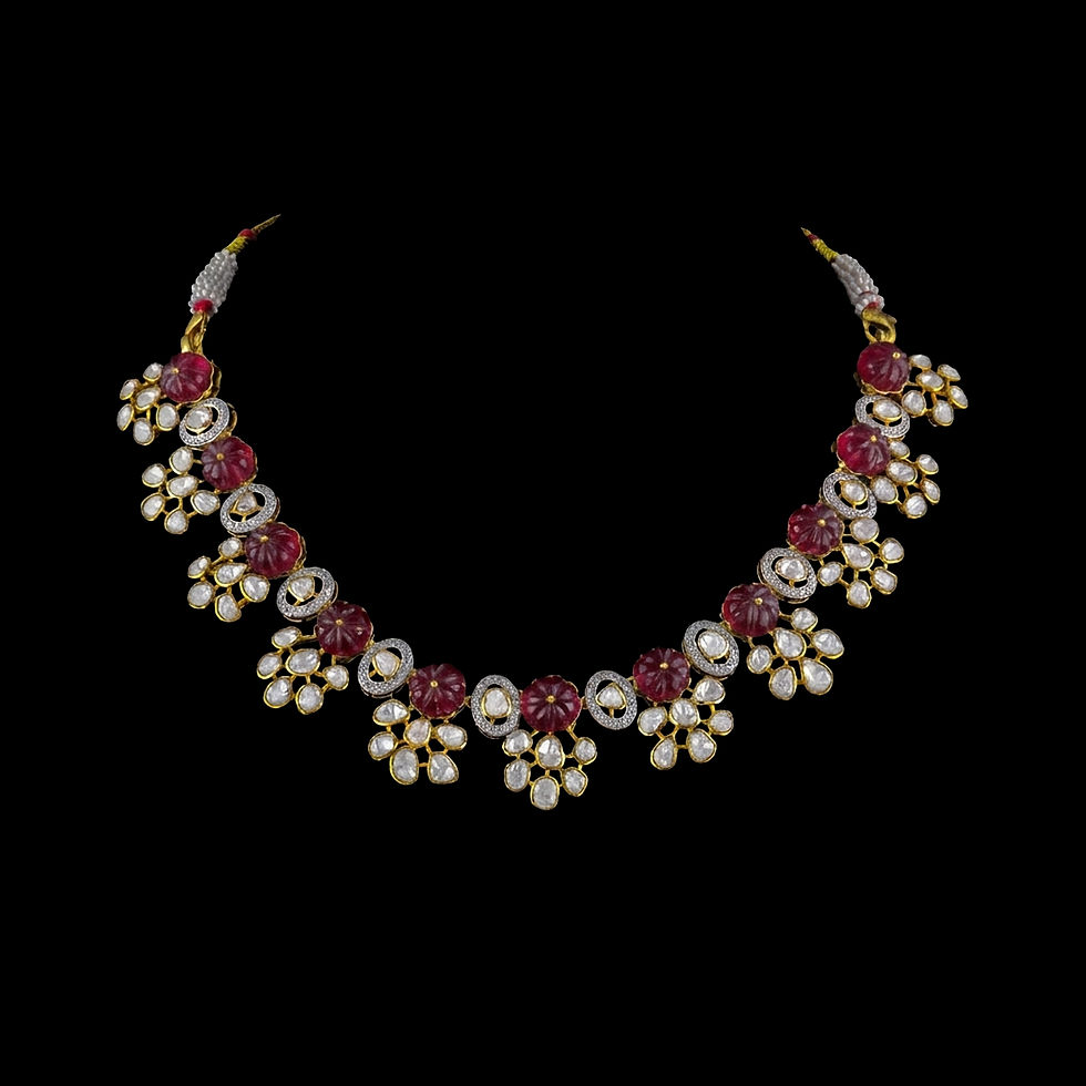 Thumbnail: high-quality-cz-diamond-and-polki-silver-jewellery