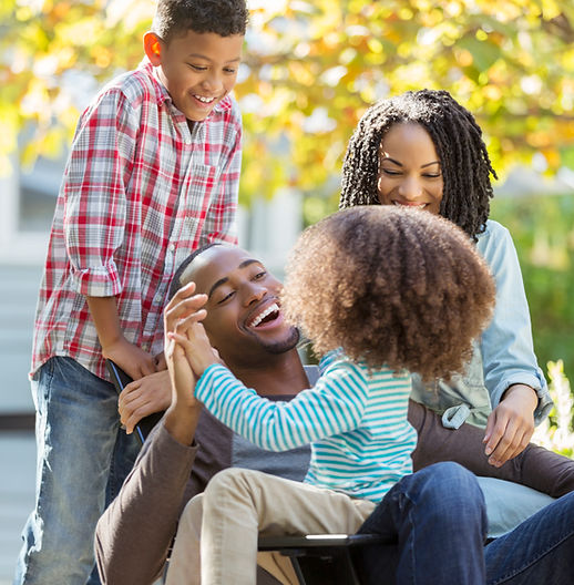 Happy family after counselling