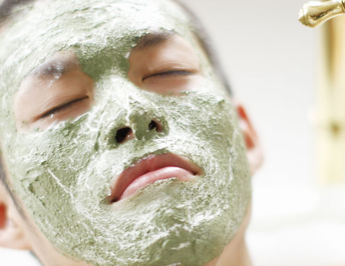 Picture of a guy having a facial mask treatment