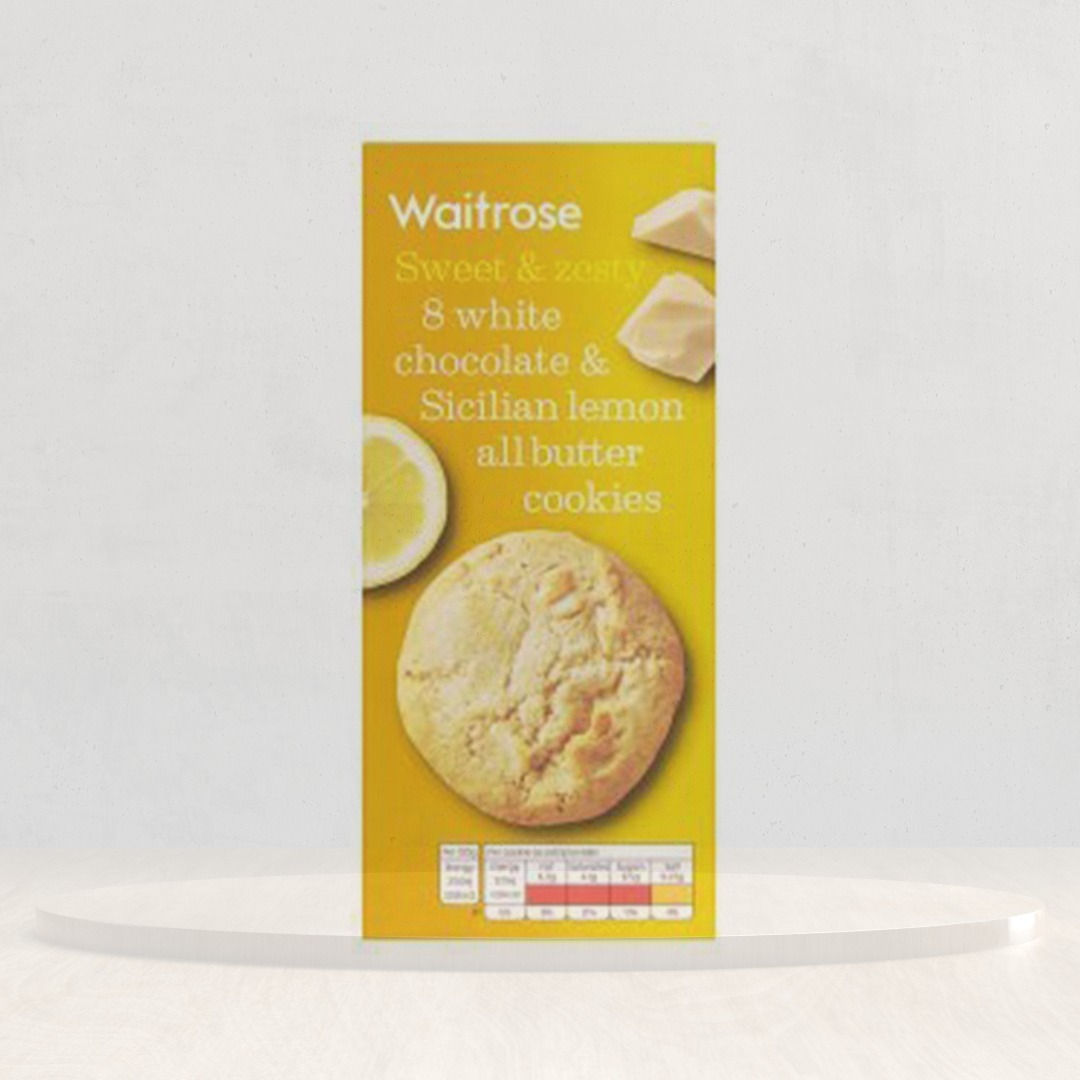 Waitrose Sweet & Zesty 8 White Chocolate & Sicilian Lemon All Butter Cookies