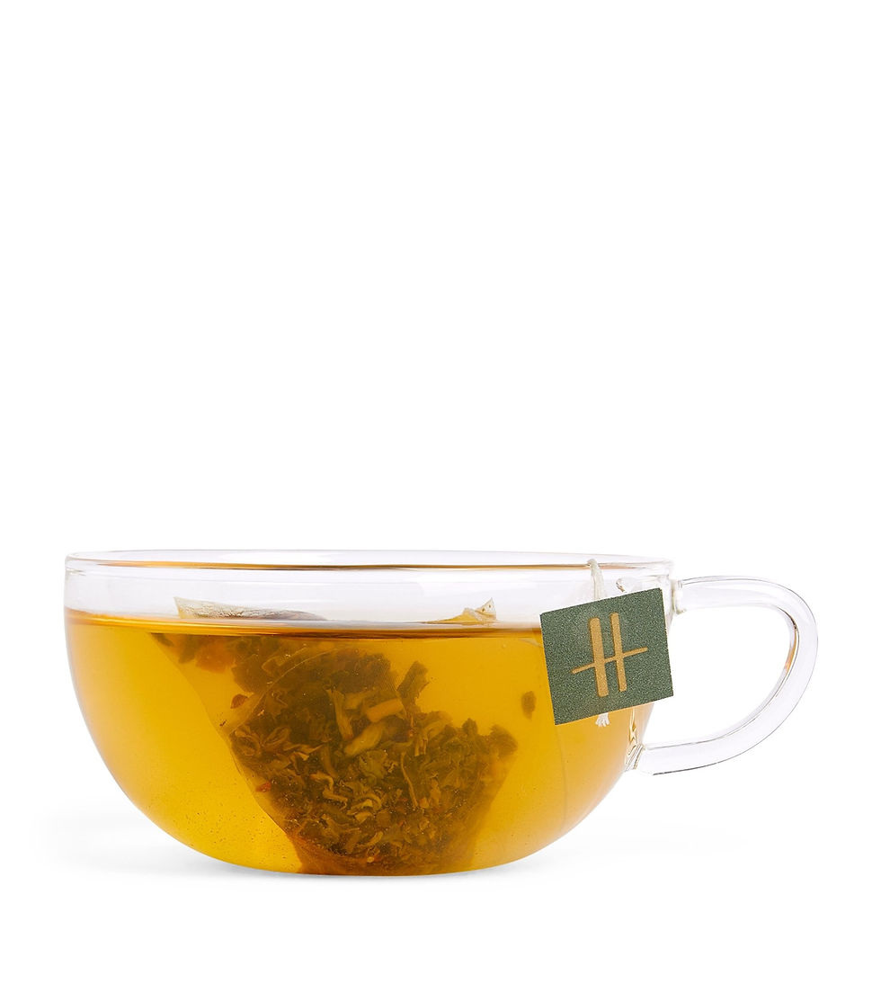 Thumbnail: Harrods Green Apple tea bag steeping in cup