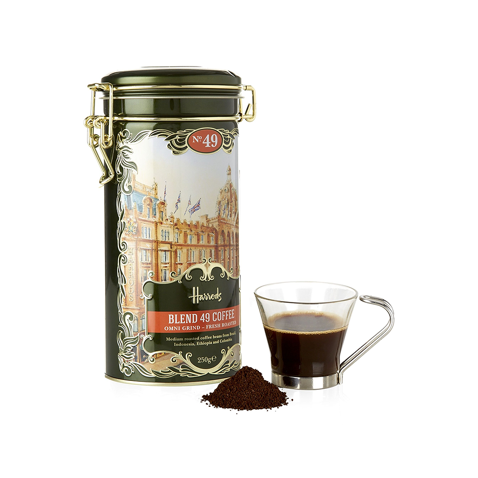 Harrods Blend 49 coffee, a luxurious British brew for a refined morning experience