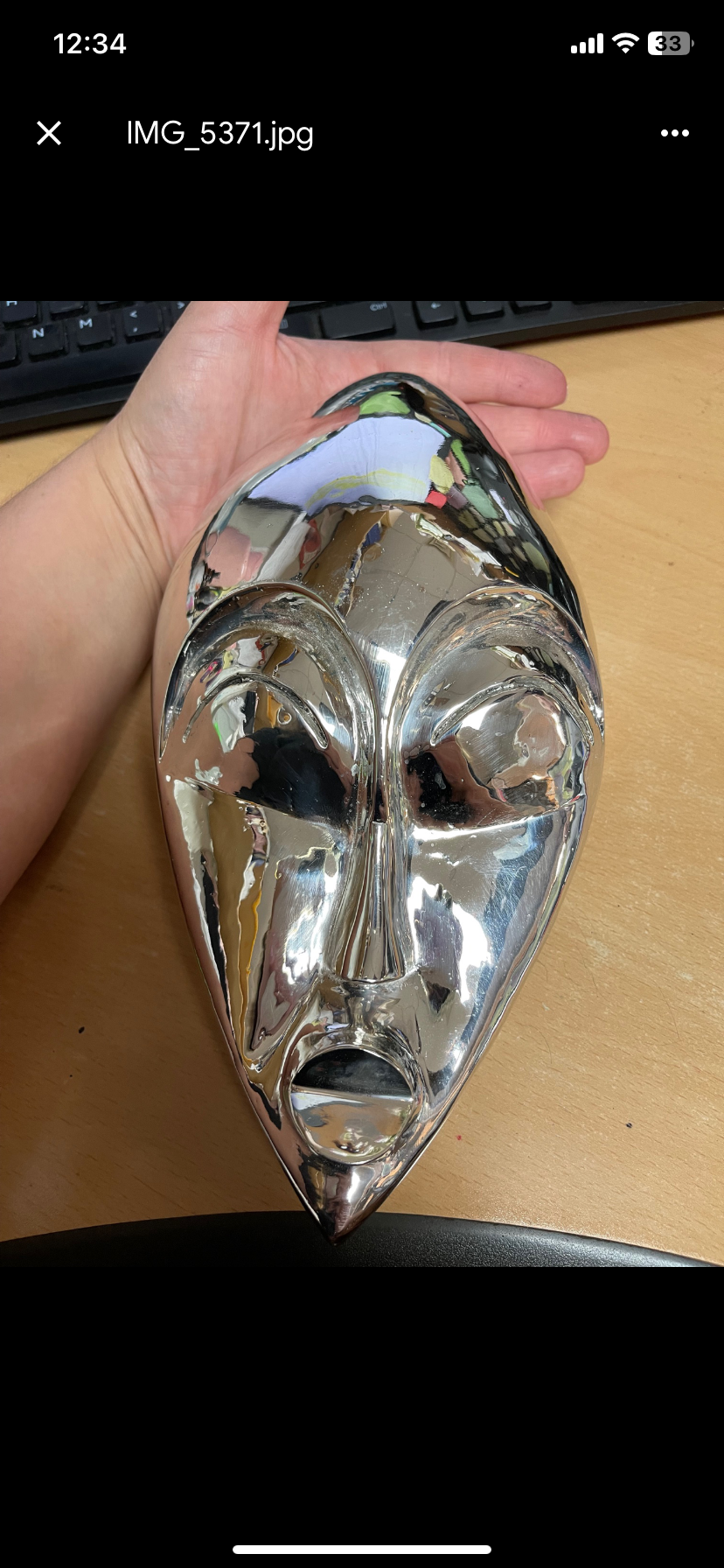 Miniatura: Mukuyi from Gabon 9 inch 2 kilos solid of sterling silver.