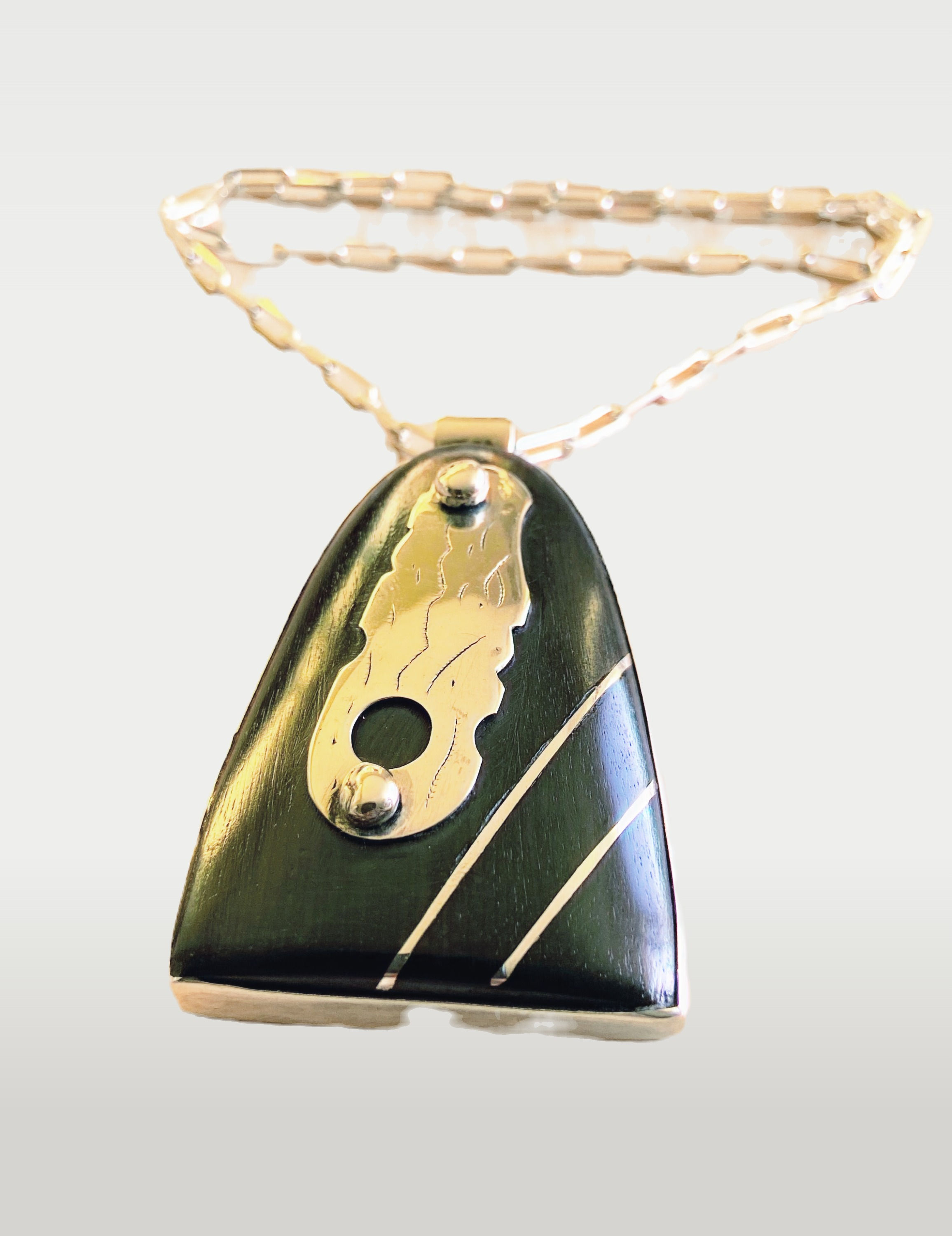 Large Sterling Silver and Ebony Talisman