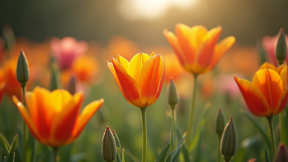 Close-up view of a vibrant flower garden