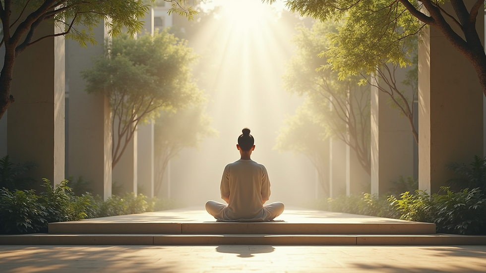 Eye-level view of a serene place illustrating peaceful meditation space