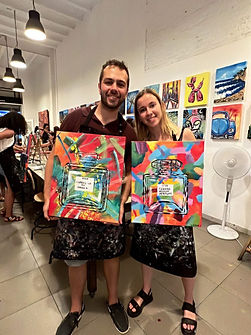 date night, pintar con amigos